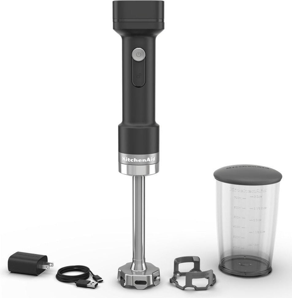 KitchenAid - 3 Speed Black Matte Cordless Hand Blender - Battery Included - KHBRV71BM