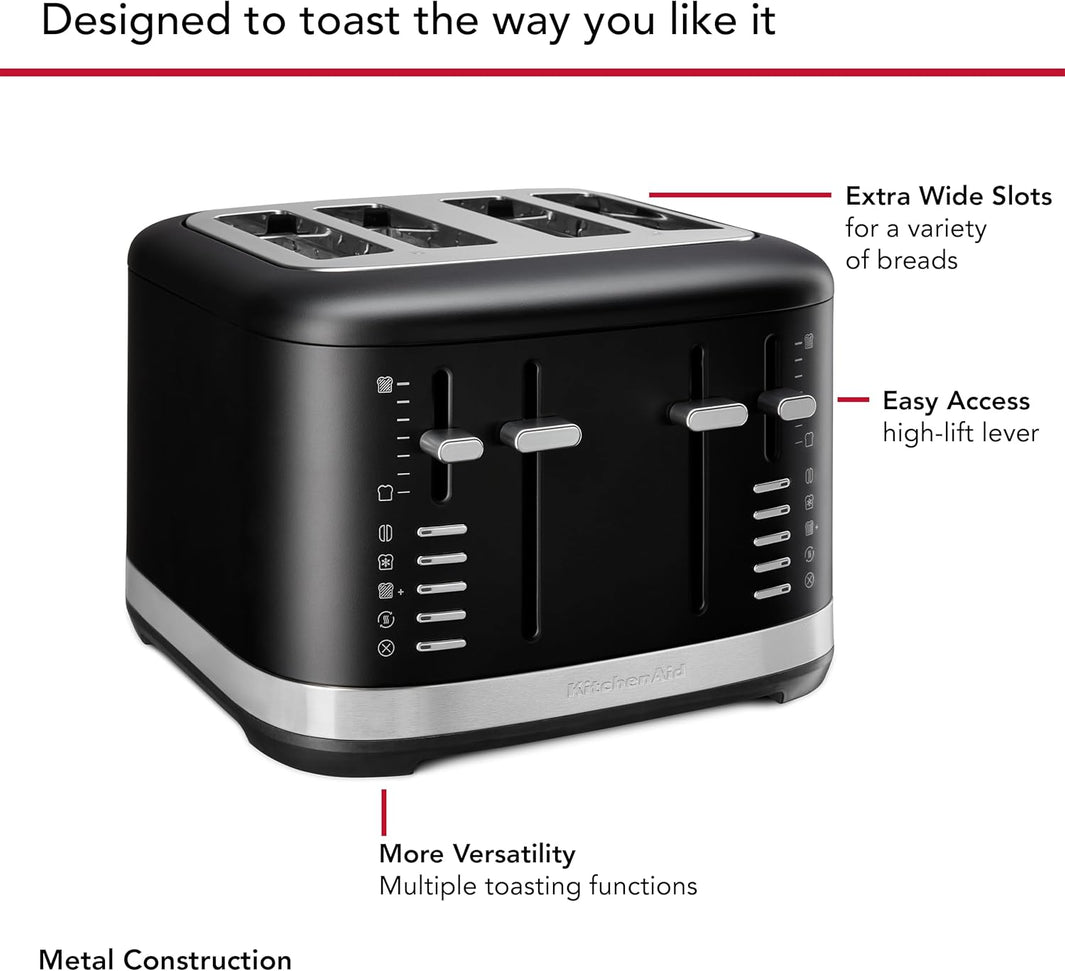KitchenAid - 4 Slice Cast Iron Black Toaster - KMT4109BK