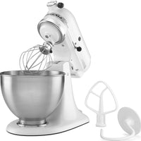 KitchenAid - 4.5 QT Classic Series White Tilt-Head Stand Mixer - K45SSWH