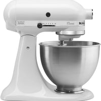 KitchenAid - 4.5 QT Classic Series White Tilt-Head Stand Mixer - K45SSWH