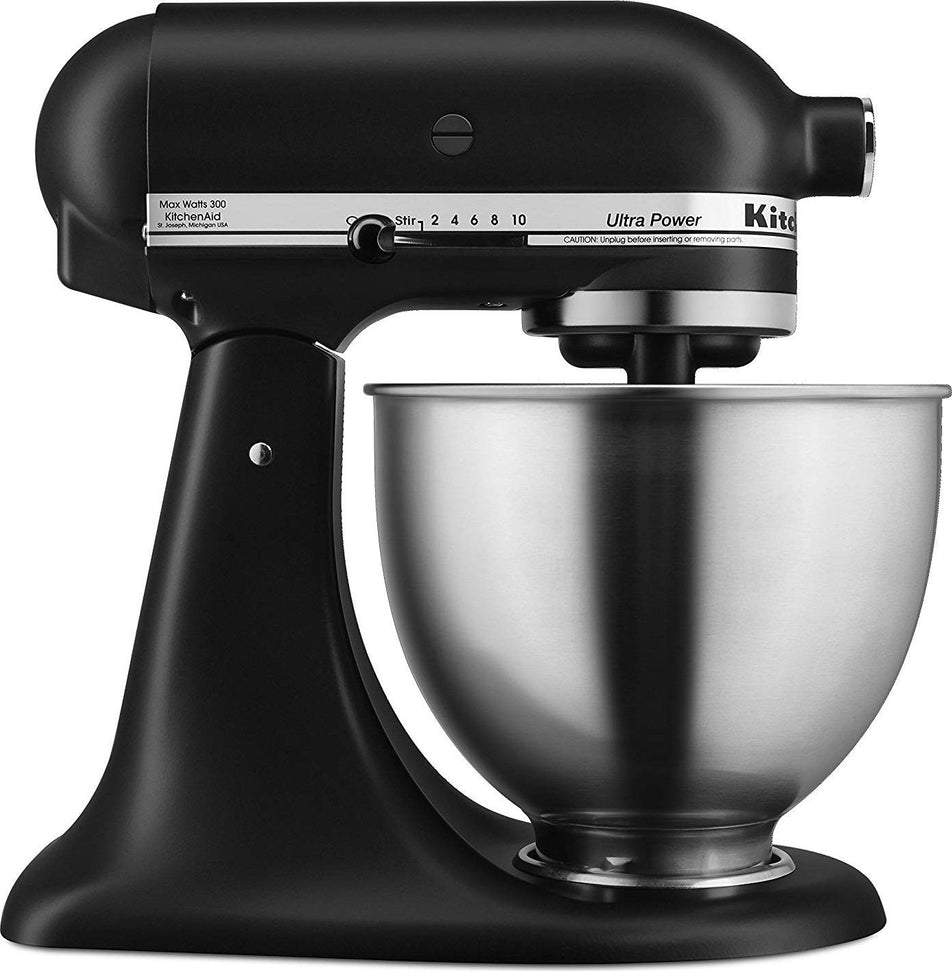 KitchenAid - 4.5 QT Ultra Power Plus Black Matte Tilt-Head Stand Mixer - KSM96BM
