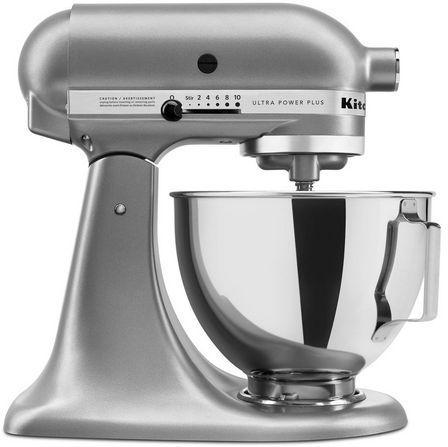KitchenAid - 4.5 QT Ultra Power Plus Contour Silver Tilt-Head Stand Mixer - KSM96CU