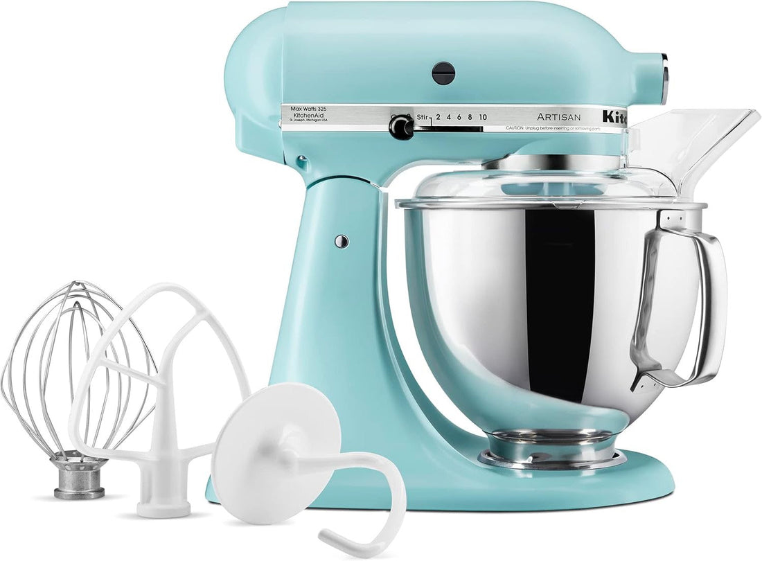 KitchenAid - 5 QT Artisan Mineral Water Blue Tilt-Head Stand Mixer - KSM150PSMI