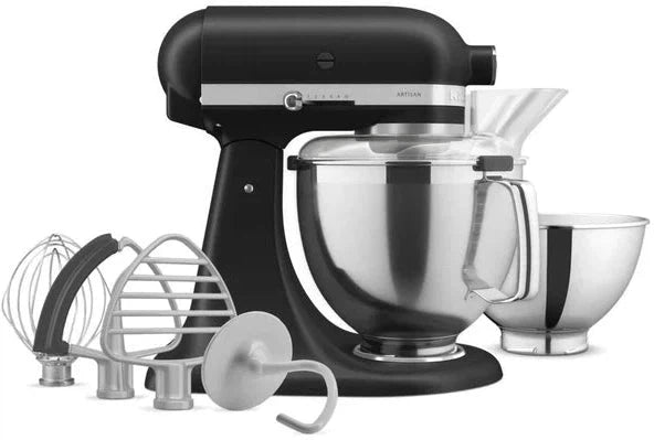KitchenAid - 5 QT Black Matte Artisan Tilt-Head Stand Mixer with Premium Accessory Pack - KSM195PSBM - DISCONTINUED