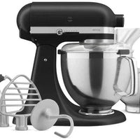 KitchenAid - 5 QT Black Matte Artisan Tilt-Head Stand Mixer with Premium Accessory Pack - KSM195PSBM - DISCONTINUED