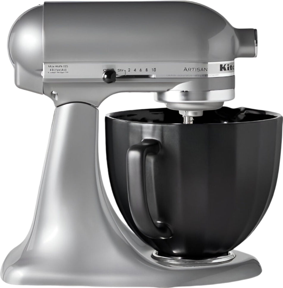 KitchenAid - 5 QT Black Shell Ceramic Bowl with Handle for Tilt Head Mixers - KSM2CB5PBS