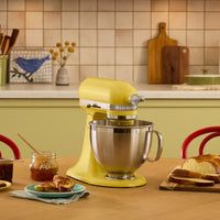 KitchenAid - 5 QT Butter Yellow Artisan Tilt-Head Stand Mixer with Premium Accessory Pack - KSM195PSBT