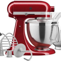KitchenAid - 5 QT Candy Apple Red Artisan Tilt-Head Stand Mixer with Premium Accessory Pack - KSM195PSCA