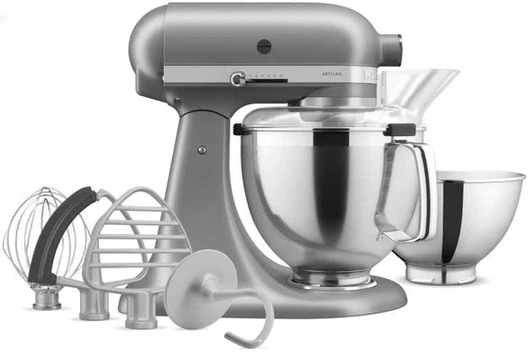 KitchenAid - 5 QT Contour Silver Artisan Tilt-Head Stand Mixer with Premium Accessory Pack - KSM195PSCU - DISCONTINUED