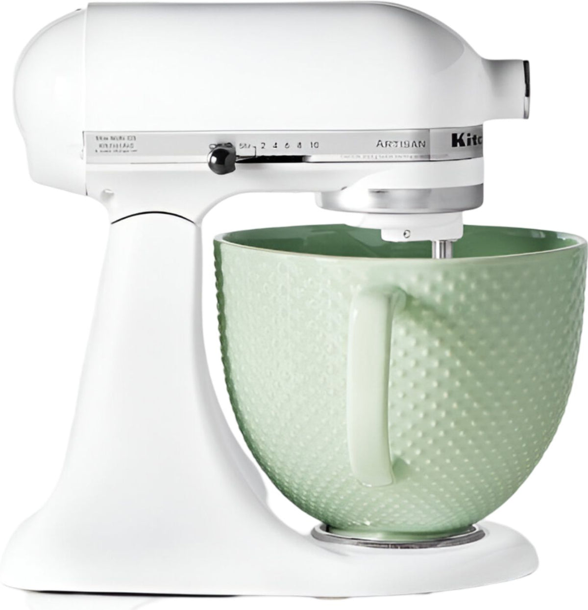 KitchenAid - 5 QT Dew Drop Ceramic Bowl with Handle for Tilt Head Mixers - KSM2CB5TDD
