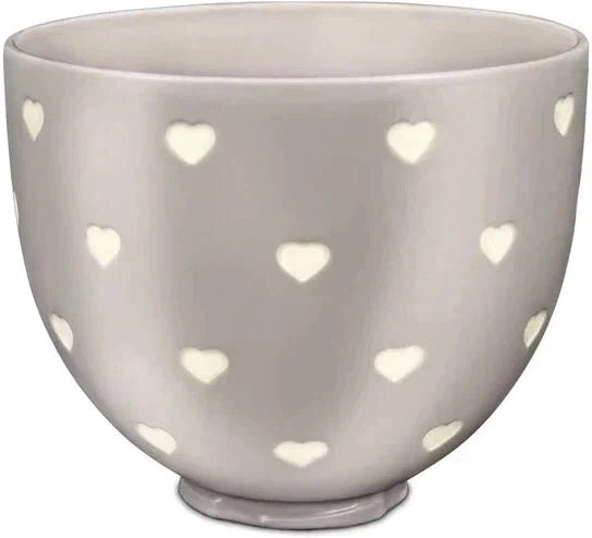 KitchenAid - 5 QT Layered Hearts Ceramic Bowl with Handle for Tilt Head Mixers - KSM2CB5CH