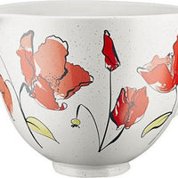 KitchenAid - 5 QT Poppy Ceramic Bowl with Handle for Tilt Head Mixers - KSM2CB5PPY