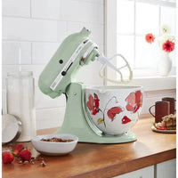 KitchenAid - 5 QT Poppy Ceramic Bowl with Handle for Tilt Head Mixers - KSM2CB5PPY