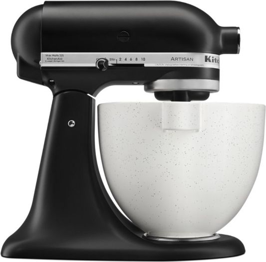 KitchenAid - 5 QT Speckled Stone Ceramic Bowl with Handle for Tilt Head Mixers - KSM2CB5PSS