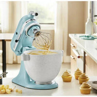 KitchenAid - 5 QT Speckled Stone Ceramic Bowl with Handle for Tilt Head Mixers - KSM2CB5PSS