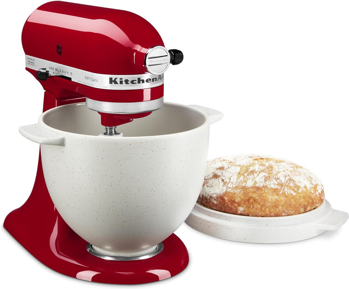 KitchenAid - 5 Qt Grey Speckle Bread Bowl with Baking Lid for Tilt-Head Mixer - KSM2CB5BGS
