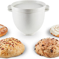 KitchenAid - 5 Qt Grey Speckle Bread Bowl with Baking Lid for Tilt-Head Mixer - KSM2CB5BGS