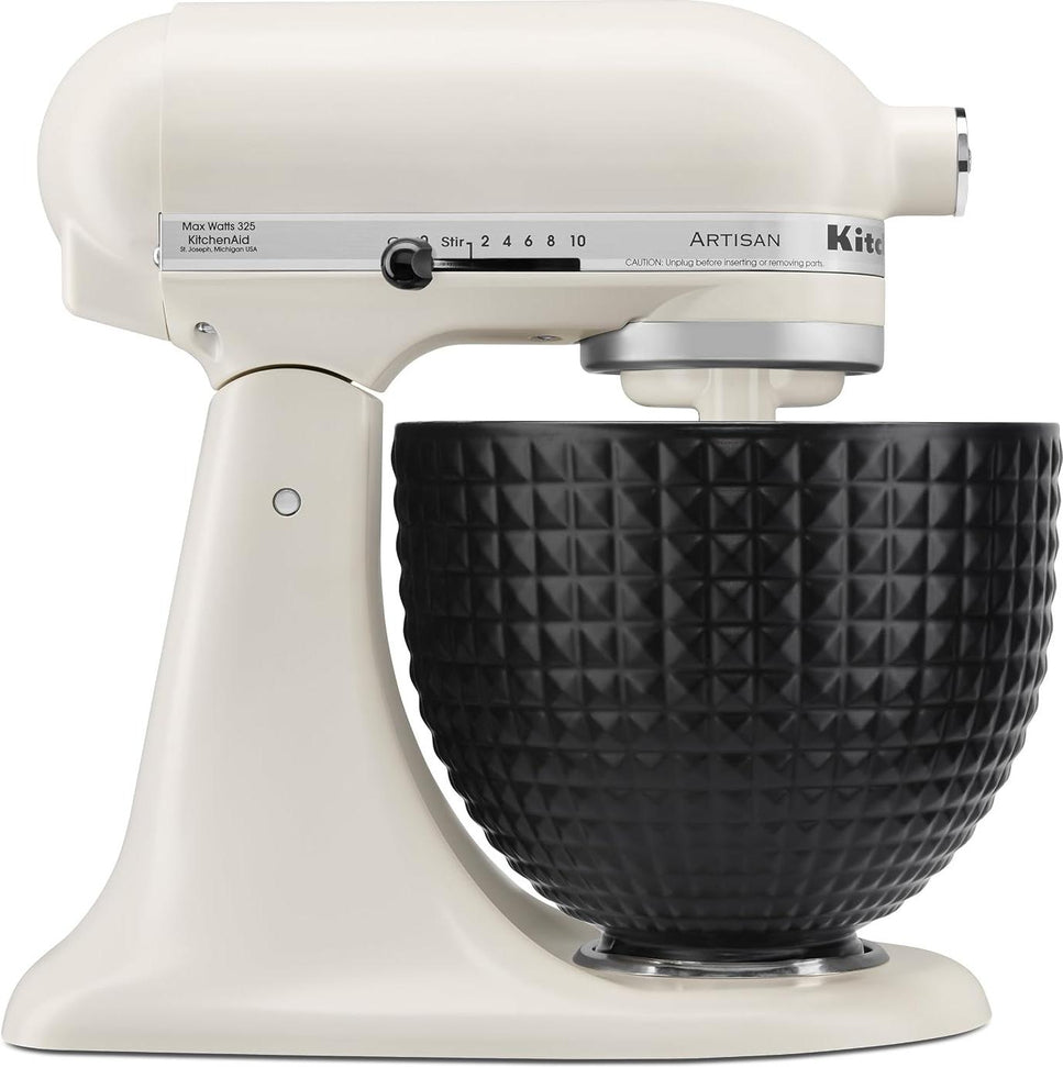 KitchenAid - 5 Quart Black Studded Ceramic Bowl for 4.5 & 5 qt Tilt-Head Stand Mixers - KSM2CB5LS