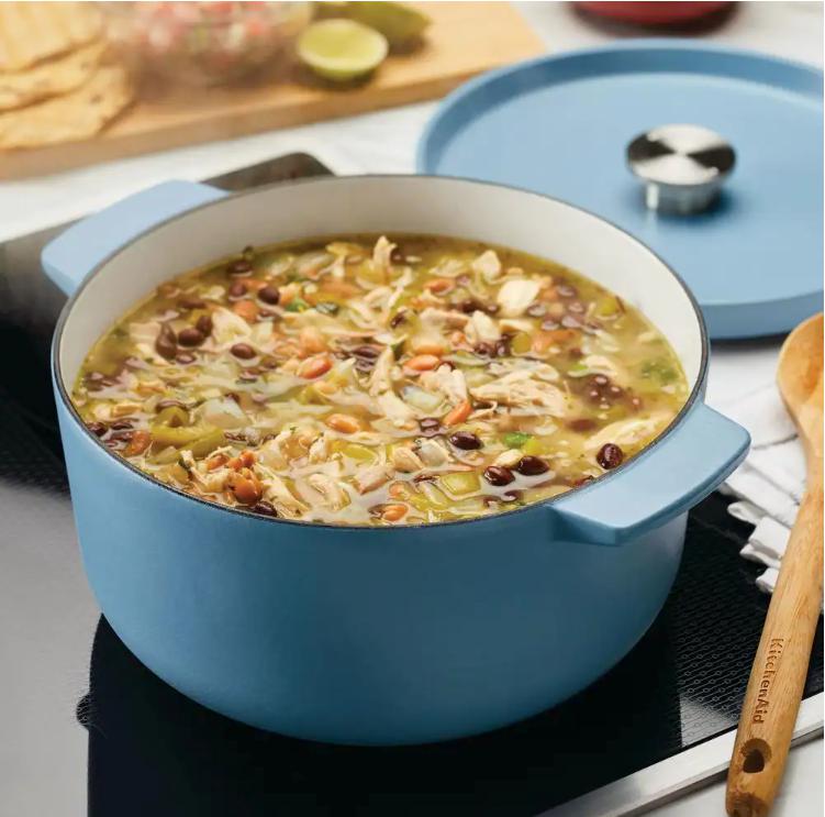 KitchenAid - 6 QT Blue Enameled Cast Iron Dutch Oven with Lid - 48531 - DISCONTINUED