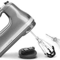 KitchenAid - 6 Speed Contour Silver Hand Mixer with Flex Edge Beaters - KHM6118CU