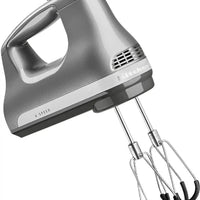 KitchenAid - 6 Speed Contour Silver Hand Mixer with Flex Edge Beaters - KHM6118CU