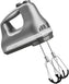 KitchenAid - 6 Speed Contour Silver Hand Mixer with Flex Edge Beaters - KHM6118CU