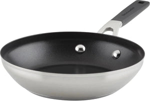 KitchenAid - 8" Brushed Stainless Steel Nonstick Fry Pan - 71019
