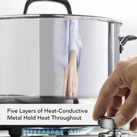 KitchenAid - 8 QT 5-Ply Clad Stainless Steel Stockpot with Lid - 30002-TF05