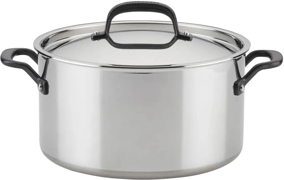 KitchenAid - 8 QT 5-Ply Clad Stainless Steel Stockpot with Lid - 30002-TF05