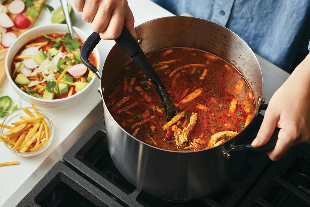 KitchenAid - 8 QT Brushed Stainless Steel Stock Pot with Measuring Marks and Lid - 71022-TF05