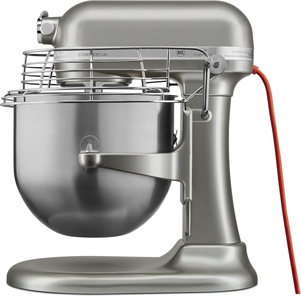 KitchenAid - 8 QT NSF Certified Commercial Series Contour Silver Bowl-Lift Stand Mixer with Stainless Steel Bowl Guard - KSMC895CU