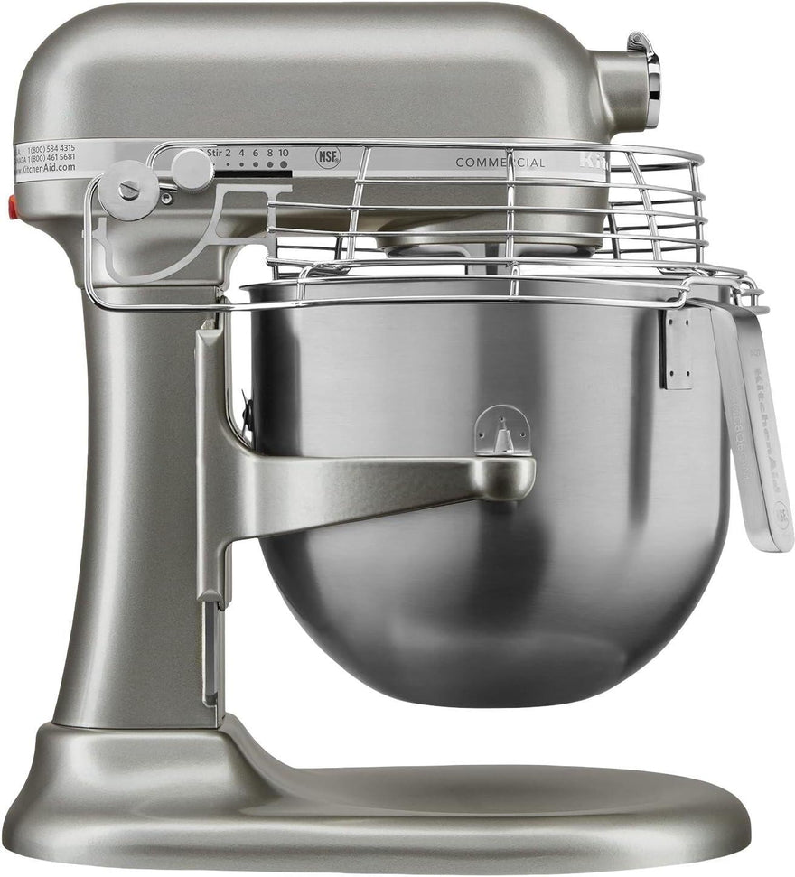 KitchenAid - 8 QT NSF Certified Commercial Series Contour Silver Bowl-Lift Stand Mixer with Stainless Steel Bowl Guard - KSMC895CU