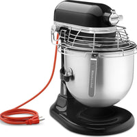 KitchenAid - 8 QT NSF Certified Commercial Series Onyx Black Bowl-Lift Stand Mixer with Stainless Steel Bowl Guard - KSMC895OB