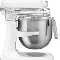 KitchenAid - 8 QT NSF Certified Commercial Series White Bowl-Lift Stand Mixer with Stainless Steel Bowl Guard - KSMC895WH