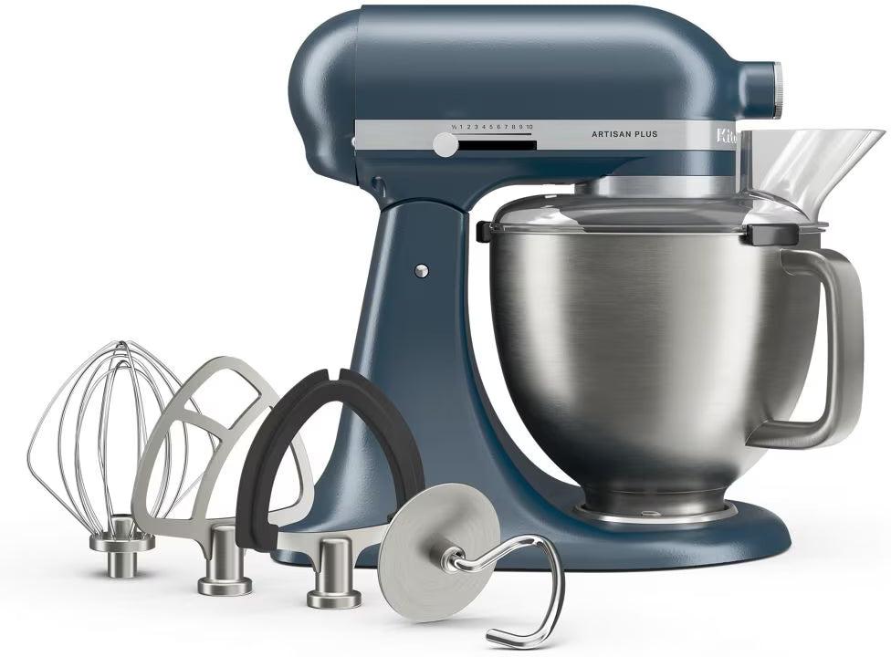 KitchenAid - Artisan Plus 5 QT Blue Steel Tilt-Head Stand Mixer with Accessories - KSM50PKVXBS