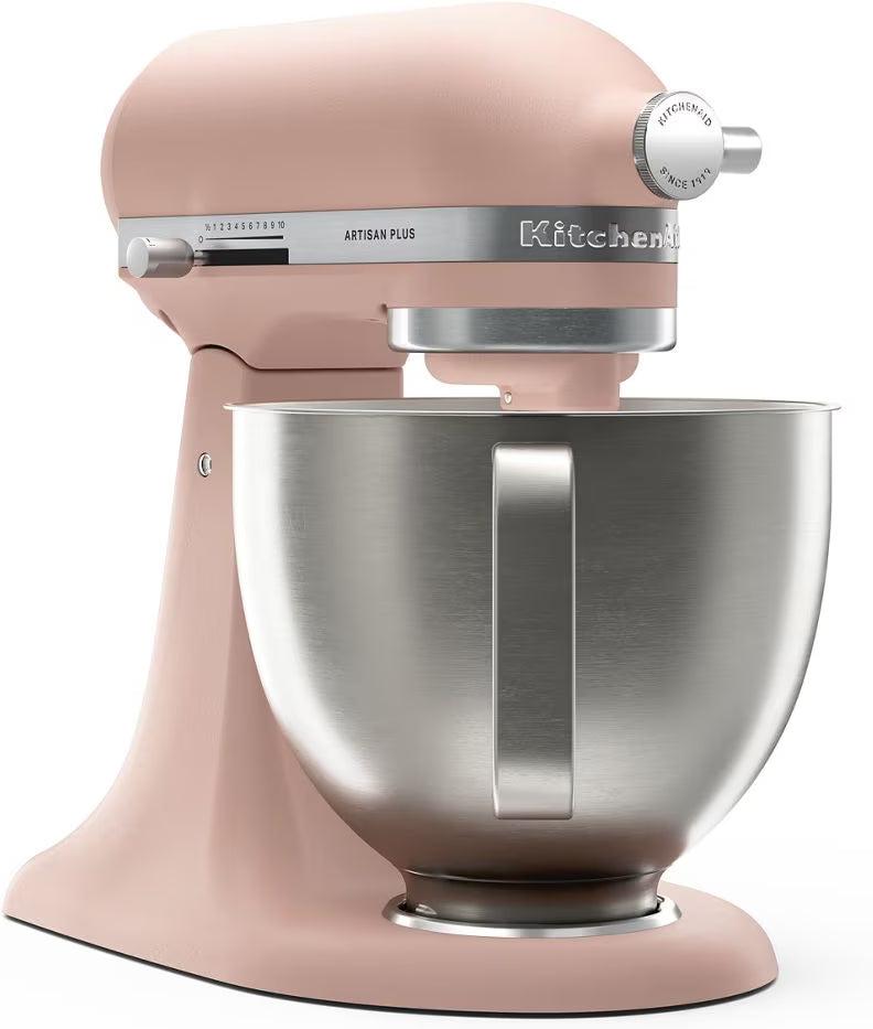 KitchenAid - Artisan Plus 5 QT Feather Pink Tilt-Head Stand Mixer with Accessories - KSM50PKVXFT
