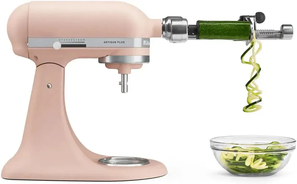 KitchenAid - Artisan Plus 5 QT Feather Pink Tilt-Head Stand Mixer with Accessories - KSM50PKVXFT