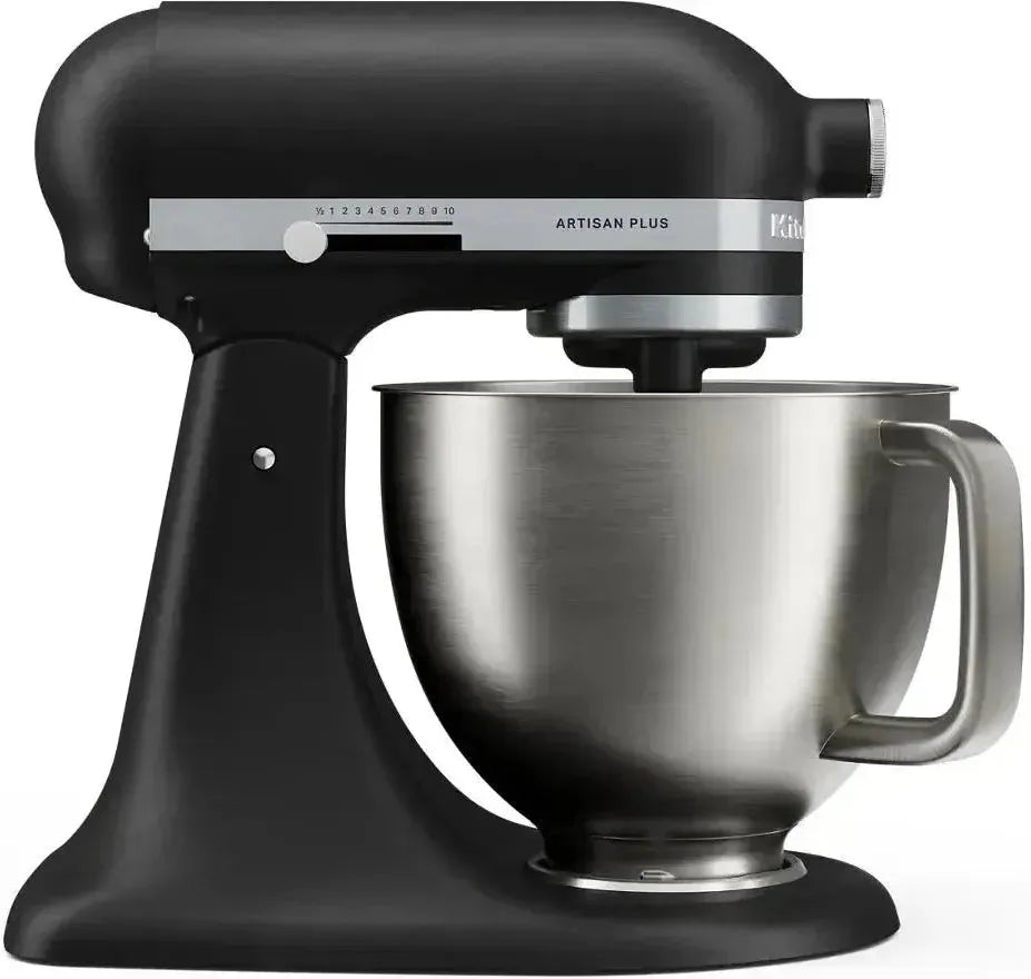 KitchenAid - Artisan Plus 5 QT Matte Black Tilt-Head Stand Mixer with Accessories - KSM50PKVXBM