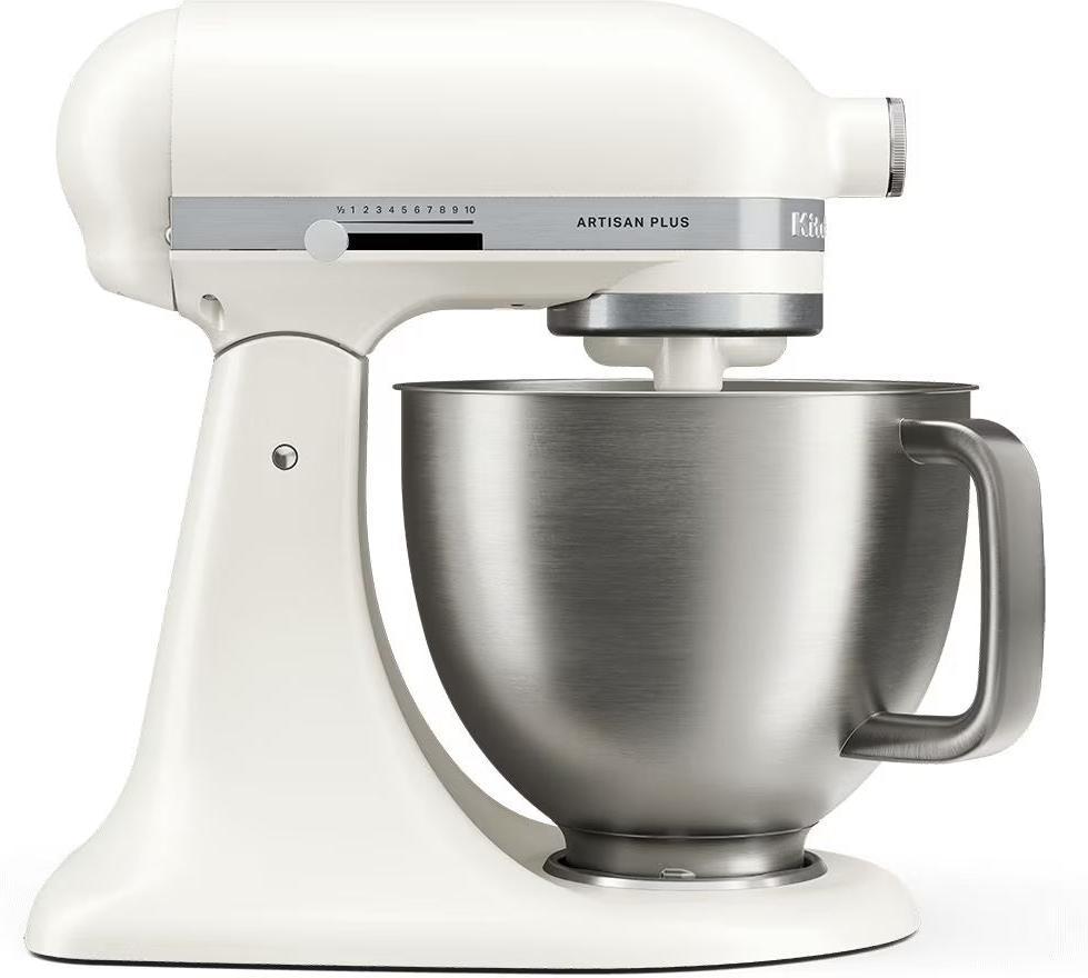 KitchenAid - Artisan Plus 5 QT Porcelain White Tilt-Head Stand Mixer with Accessories - KSM50PKVXPL