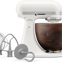 KitchenAid - Artisan Series 5-Quart Porcelain Tilt-Head Stand Mixer with True Walnut Wood Bowl - KSM156WBPL