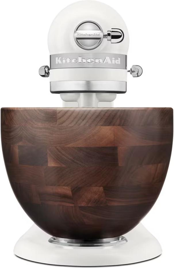 KitchenAid - Artisan Series 5-Quart Porcelain Tilt-Head Stand Mixer with True Walnut Wood Bowl - KSM156WBPL