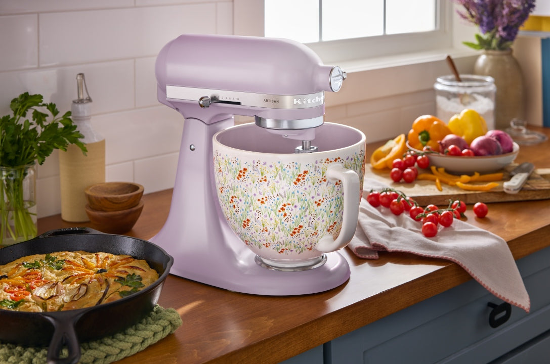 KitchenAid - Artisan Series 5-Quart Wildflower Tilt-Head Stand Mixer with Ceramic Bowl - KSM156CXWF