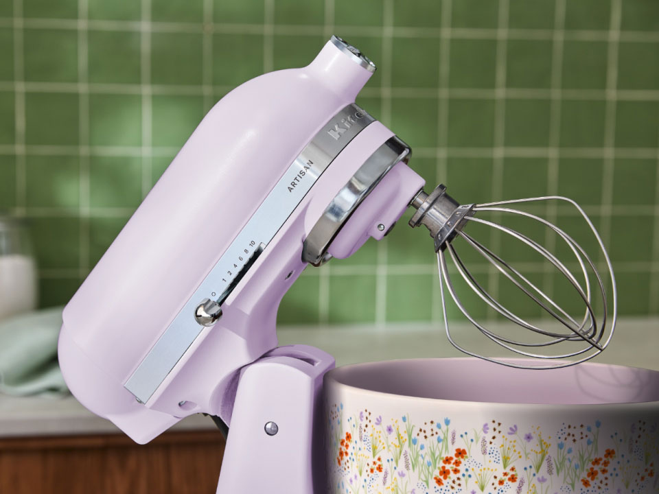 KitchenAid - Artisan Series 5-Quart Wildflower Tilt-Head Stand Mixer with Ceramic Bowl - KSM156CXWF