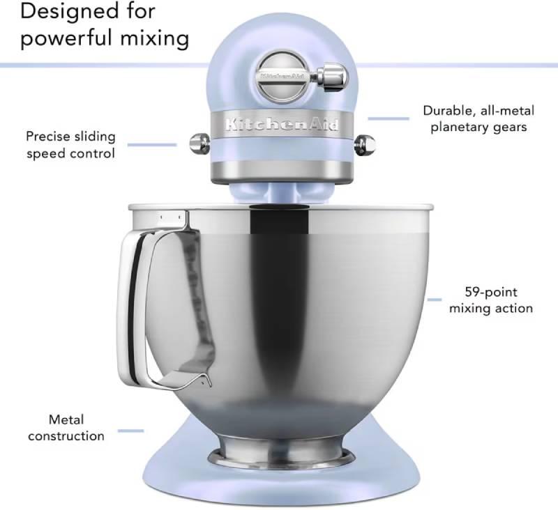 KitchenAid - Artisan Series Blue Salt Tilt-Head Stand Mixer with Premium Accessory Pack - KSM195PSOA