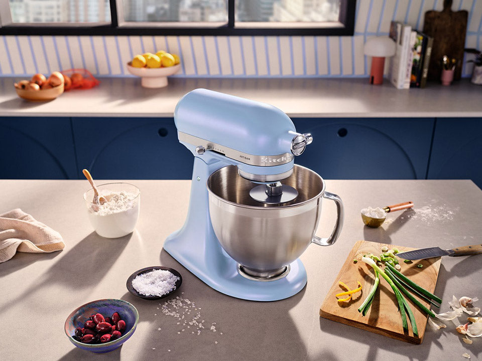 KitchenAid - Artisan Series Blue Salt Tilt-Head Stand Mixer with Premium Accessory Pack - KSM195PSOA