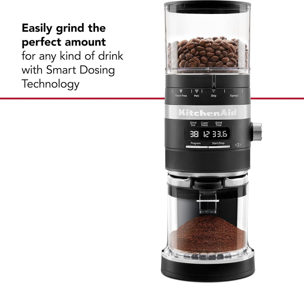KitchenAid - Black Matte Burr Coffee Grinder - KCG8433BM