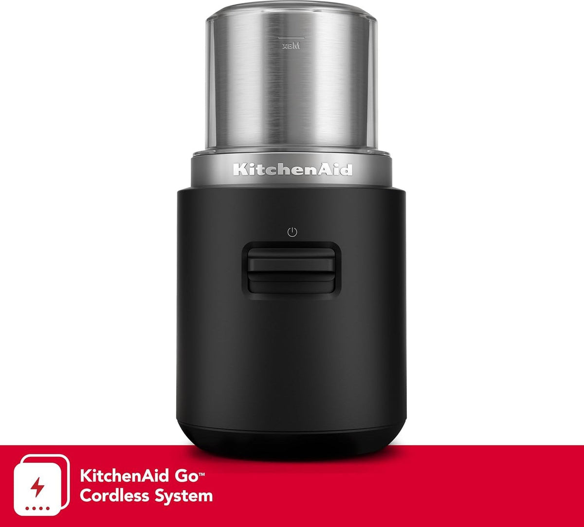 KitchenAid - Black Matte Cordless Blade Coffee Grinder - Battery Included - KBGR111BM - DISCONTINUED