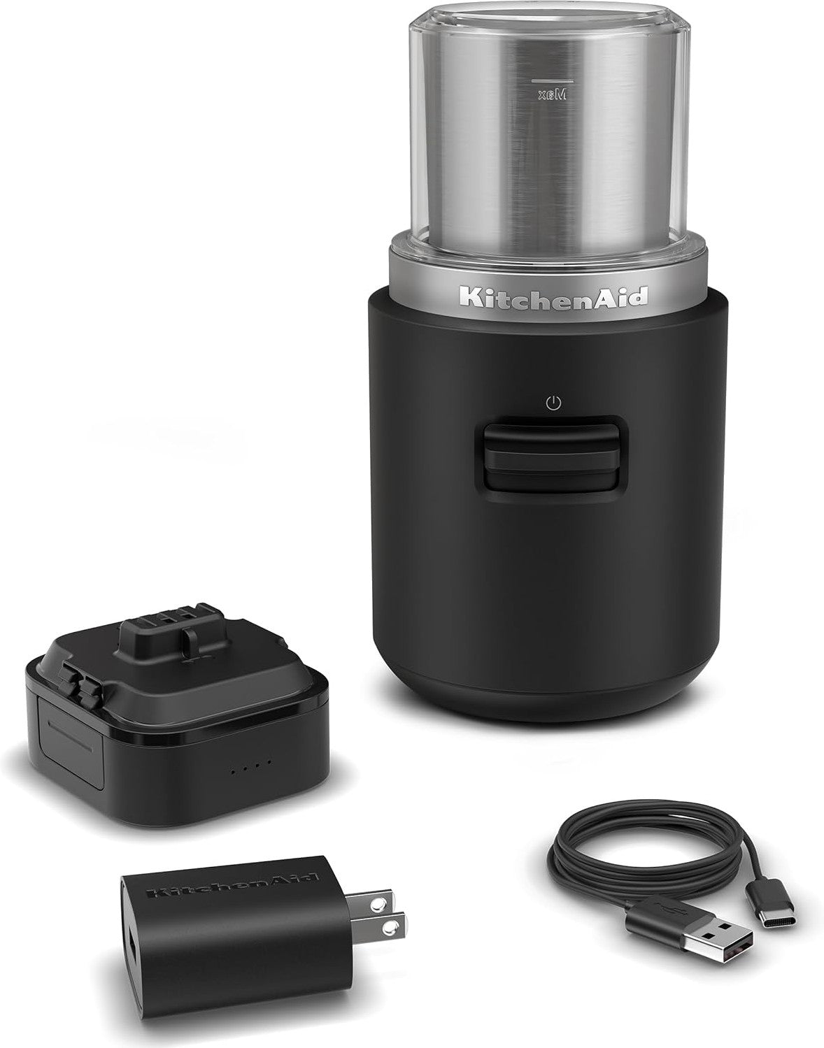 KitchenAid - Black Matte Cordless Blade Coffee Grinder - Battery Included - KBGR111BM - DISCONTINUED