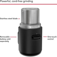 KitchenAid - Black Matte Cordless Blade Coffee Grinder - Battery Sold Separately - KBGR100BM