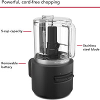 KitchenAid - Black Matte Cordless Food Chopper - Battery Included - KFCR531BM